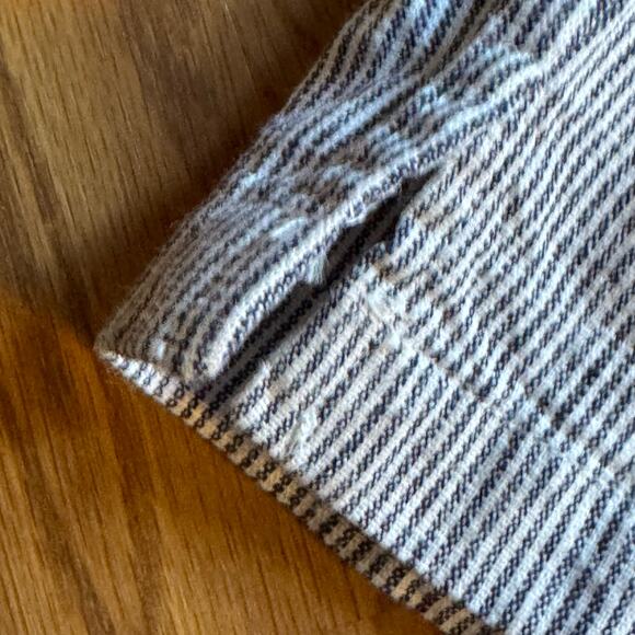 New Mens Size Medium Gap Easy Short Blue Hickory Stripe 8" Inseam Linen Blend - Picture 8 of 11